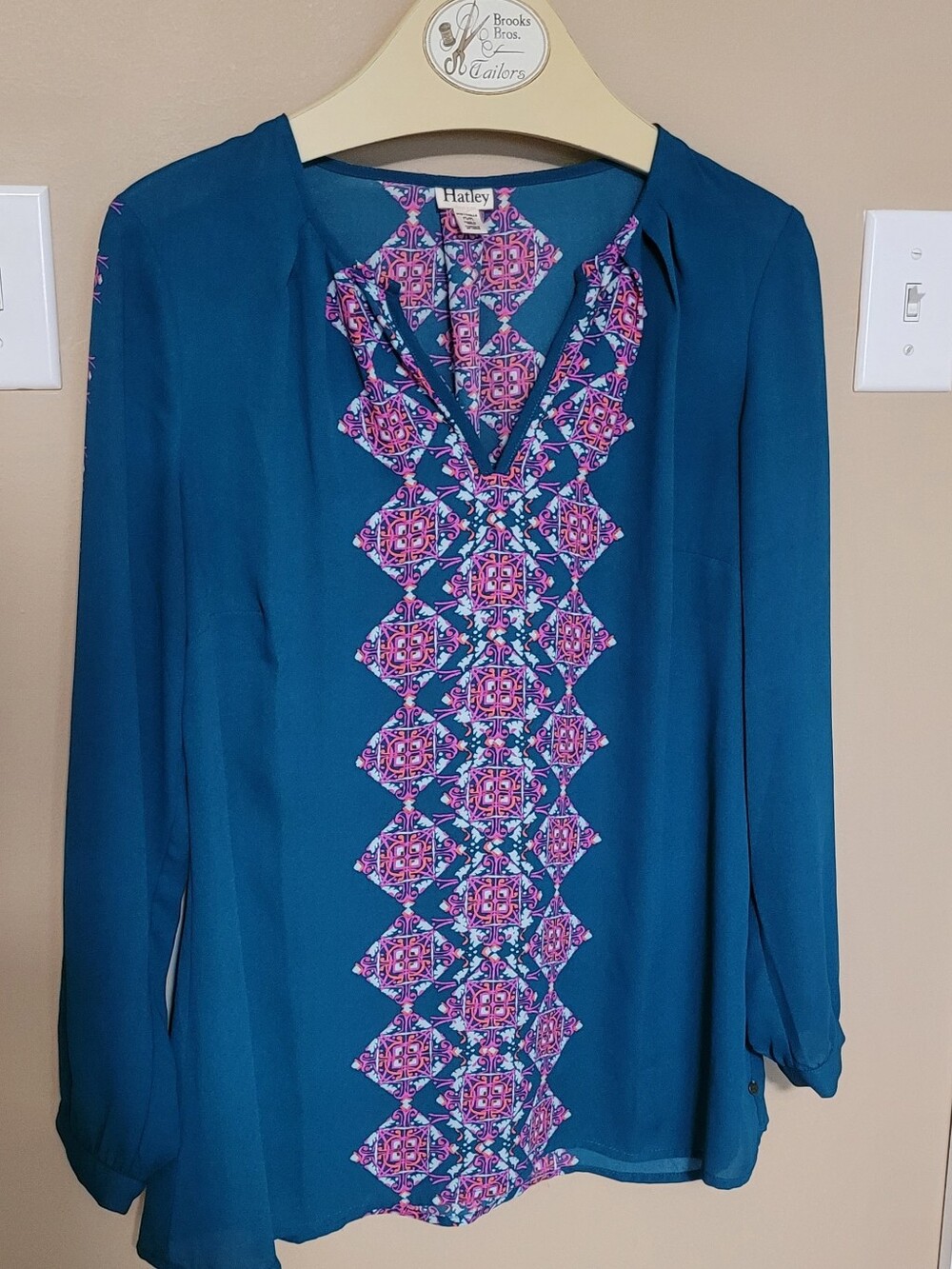 💜2 for $10💜 Bundle and save Teal Long-Sleeve Blouse with Pink & Purple